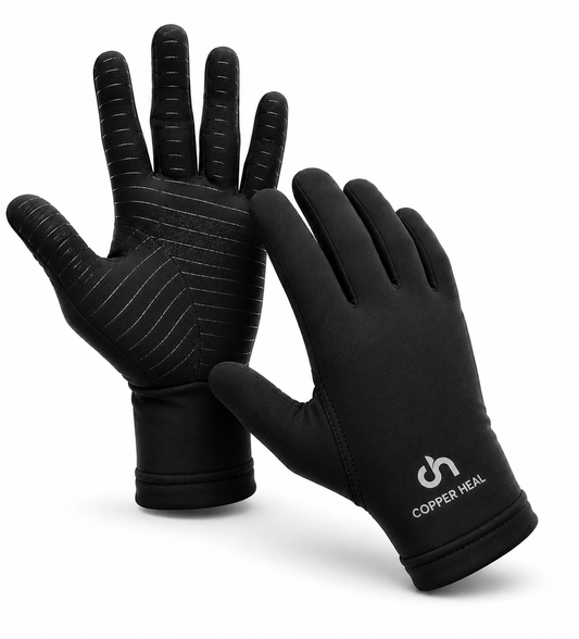 Copper Heal® Guantes de Compresión para Manos y Dedos – Guantes Terapéuticos para Artritis, Soporte y Comodidad de Uso Diario