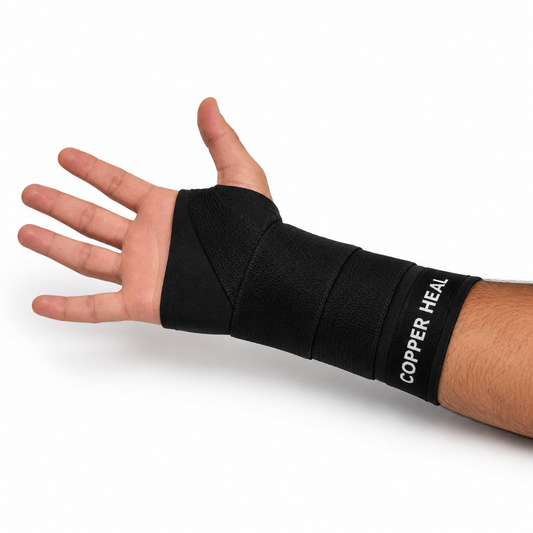 Copper Heal® Muñequera Larga de Compresión – Soporte para Muñeca y Antebrazo, Ajuste Cómodo para Uso Diario y Deportivo