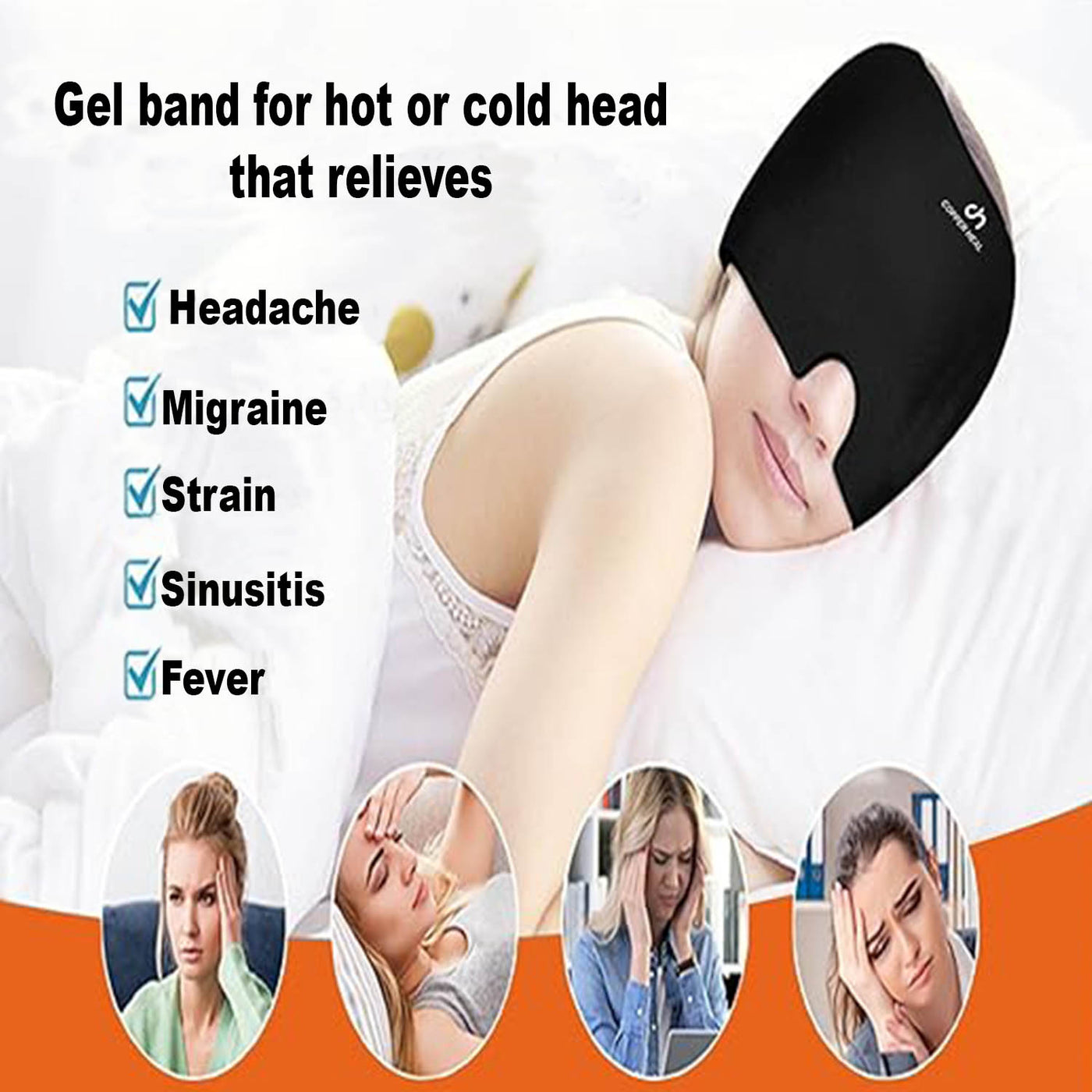 Gorro para aliviar la migraña - Gorro de gel para aliviar el dolor de cabeza